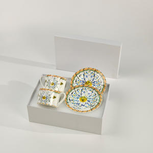 Ensemble de tasses et soucoupes en porcelaine fine de luxe de la série D, nouveau design en céramique pour le thé de l'après-midi - Product Image 6