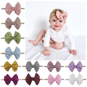 Mode Spitze Bogen Baby Mädchen Stirnband Weiche elastische Nylon Neugeborene Haar bänder Kind Kleinkind Haar wickel - Product Image 2