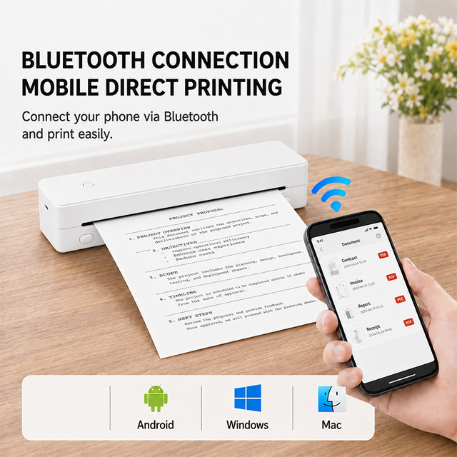 A4 Inkless Portable Thermal Printer  & USB PC Connection for Documents and Tattoo Transfers