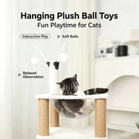 Arbre à chat en flanelle moelleuse avec capsule spatiale pour chat, tour à gratter multi-niveaux, structure d'escalade intérieure pour chatons.