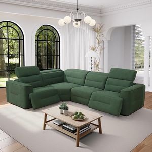 أريكة ذات كرسي عصري لغرفة المعيشة مع أريكة مقطعية بمسند رأس قابلة للتعديل من القماش - Product Image 1