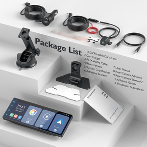 Pantalla Carplay de 10.26 Pulgadas para Automóvil, Cámara de Tablero 4K, Tableta Portátil para Apple y Android, Control por Voz y Táctil, Navegación GPS, Radio Estéreo - Product Image 6