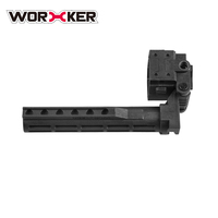 Culata de Plástico Plegable y Ajustable Worker con Tubo Amortiguador y Tapa para Lanzadores Nerf Elite Series y Worker