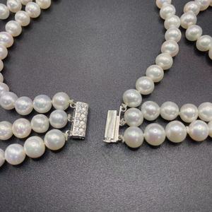 סיטונאי 6a כיתה 7-8 מ "מ עגולה שרשרת פנינים טבעית לבנה מים מתוקים מתורבתות פנינים באיכות גבוהה - Product Image 5