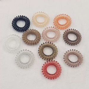 Élastiques à <span class=keywords><strong>cheveux</strong></span> en <span class=keywords><strong>plastique</strong></span> PL, style cordon téléphonique, pour filles, tendance, chouchous - Product Image 2