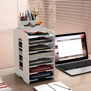 Nhiều lớp giấy A4 tổ chức Lưu trữ máy tính để bàn giá thư mục và dữ liệu kệ sách với hộp lưu trữ văn phòng tạo tác - Product Image 2