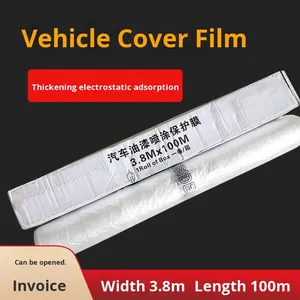 Pellicola per mascheramento per <span class=keywords><strong>vernice</strong></span> <span class=keywords><strong>Spray</strong></span> per auto alimentare PE Non Peeling aderente statico per ristrutturazione di <span class=keywords><strong>vernice</strong></span> per auto intera protezione antipolvere - Product Image 3