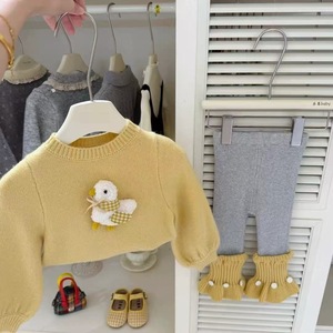 <span class=keywords><strong>Pull</strong></span>-over en tricot pour filles JYS Factory, collection automne-hiver 2026, motif canard mignon, vente en gros - Product Image 3