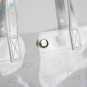 <span class=keywords><strong>Sac</strong></span> fourre-tout transparent en PVC durable avec poignées en PU laser et surpiqûres multiples pour le bureau et l'usage quotidien professionnel - Product Image 4