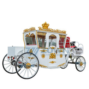 Lussuosa Carrozza Elettrica a Quattro Ruote Dorata Reale/Carrozza Panoramica/Carrozza Natalizia - Product Image 5