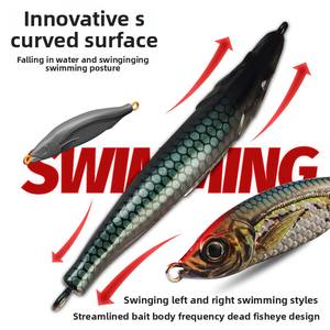 Señuelo Metálico 3D GAMA GAMA Japan 2026, Tipo S, 60g, para Pesca de Fondo, Luminoso, de Largo Alcance - Product Image 4