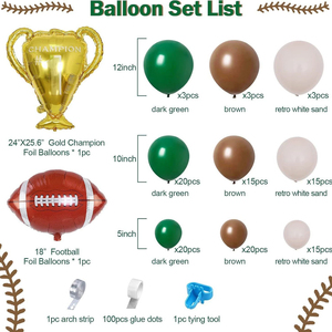 Set <span class=keywords><strong>de</strong></span> Globos <span class=keywords><strong>de</strong></span> Rugby y Campeón al por Mayor con Globos <span class=keywords><strong>de</strong></span> Látex Verde y Marrón - Fiesta <span class=keywords><strong>de</strong></span> Cumpleaños - Decoración para Premios <span class=keywords><strong>de</strong></span> Competición - Product Image 3