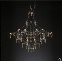 Luminaires suspendus pour escalier, restaurant, villa, lumière blanc chaud, acier inoxydable, lustres