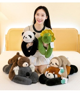 Black and White <b>cat</b> Plush Toy, Raccoon, Sloth, Koala, Soothing Doll, Lying Animal Doll, Home Decoration, Holiday Gift - Product Image 5