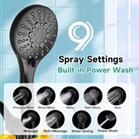 Pommeau de Douche Écologique Moderne à Haute Pression Économiseur d'Eau, 9 Jets, Tuyau de 175 cm, Support Réglable – Idéal Appartement & Hôtel