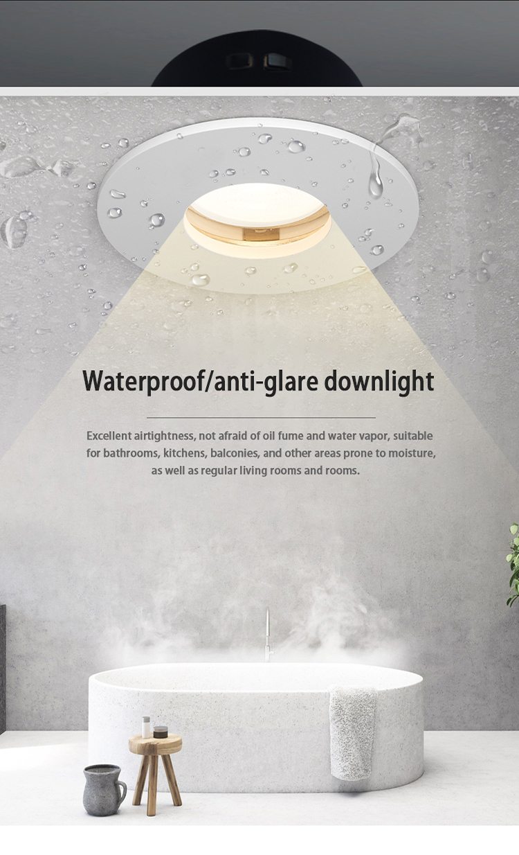 Recessed Waterproof IP65 Downlight CU10 Anti Glare for Kitchen Ceiling