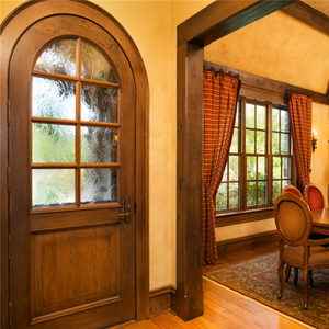 Porta <span class=keywords><strong>d</strong></span>'<span class=keywords><strong>Ingresso</strong></span> Principale in Legno Massello con Arco in Vetro, Design in Legno per Case - Product Image 5