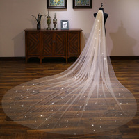 Morili – dentelle longue de bonne qualité, ivoire blanc de 3 mètres de largeur 3.5 mètres, voile long d'étoile pour mariée avec peigne MLVB513