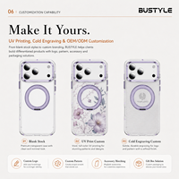 Coque de téléphone antichoc transparente en TPU et PC avec anneau métallique rotatif à 360° et support magnétique, personnalisable avec logo OEM pour iPhone 18 17 Pro Max
