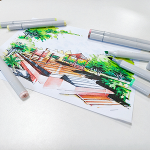 Bestationery Promotional China Custom Sketch Coloring <strong>Brush</strong> Dual Tip Graffiti Double Head Permanent Paint Alcohol Marker <strong>Pen</strong> Set - Product Image 5
