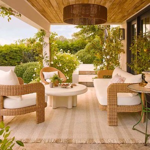 Outdoor Garden Leisure <b>Rattan</b> <b>Rattan</b> Chair Combination Outdoor Balcony Waterproof and Sunscreen Furniture - Product Image 1