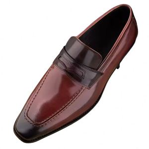 High Quality Men's Formal <b>Shoes</b> Handmade Custom Loafers Square Toe Stylish Party Wedding Leather <b>Shoes</b> <b>Height</b> <b>Increasing</b> Autumn - Product Image 5