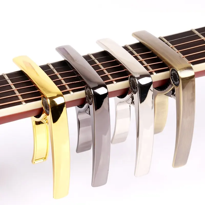 Großhandel Musik instrument Teile Metall gitarre Capo Bunt kann die Intensität Galvanik Shell MC10 einstellen
