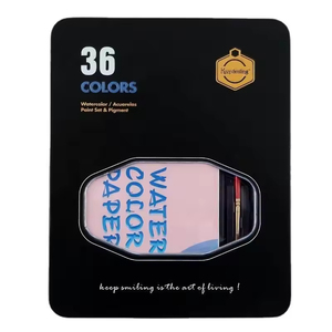 Keep Smiling 36 couleurs vives, boîte en fer, peinture <span class=keywords><strong>aquarelle</strong></span>, portable, voyage, utilisation en extérieur, ensemble de peinture <span class=keywords><strong>aquarelle</strong></span> solide avec pinceau - Product Image 4