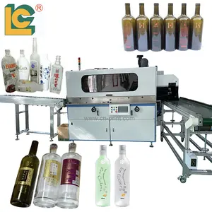 Full Servo Automatic glass wine Bottle Screen Printing Machine with Loading and Unloading Conveyor Belt