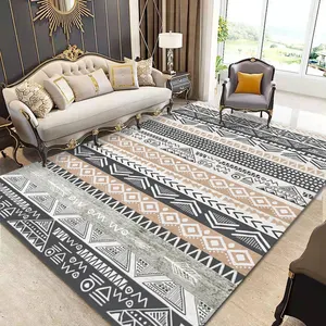 Hot Selling Custom Digital Printed Commercial Anti Wrinkle HD Fluffy Easy to Clean Crystal Velvet Carpet for Family Living Room