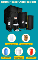 Chauffe-tambour électrique portable noir 55 gallons, 120V 1500W 150°F, avec cordon, pour montage au sol, en tissu Oxford imperméable, usage agricole