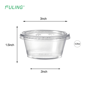 Fuling rõ ràng/Đen tùy chỉnh 0.75 oz 1oz <span class=keywords><strong>1</strong></span>.5oz 2oz 3.25oz 4oz 5 oz 5.5 oz nhựa SOUFFLE <span class=keywords><strong>cup</strong></span> dùng một lần nước sốt phần cốc - Product Image 1