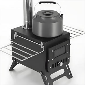 موقد حديث قائم بذاته من الفولاذ لحرق الأخشاب للتخييم في الهواء الطلق وموقد سجل الطبخ مشمول - Product Image 3