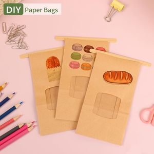 Sacs en papier personnalisés biodégradables pour la vente en gros, avec fenêtre transparente, pour petits pains et aliments, pour restaurants - Product Image 5