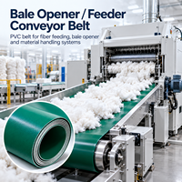 Convoyeur à bande ouvrante pour balles en PVC, courroie industrielle personnalisée pour l'alimentation des fibres, les systèmes de manutention de textiles non tissés et de matériaux