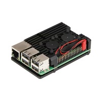 Boîtier pour Raspberry Pi 4 Boîtier en métal aluminium couleur or à double ventilateur pour Raspberry Pi 4b