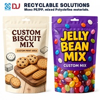 Sachet personnalisé imprimé avec fermeture éclair pour biscuits, mélanges de biscuits et bonbons gélifiés, emballage de vente au détail pour confiseries