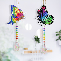 Diamant peinture cristal pendentif oiseau papillon fenêtre vent carillon glands pendentif ornements muraux vacances décor à la maison bricolage artisanat