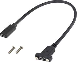 Cable de Montaje en Panel USB C a USB C Tipo 3.1 Gen 2, 3A, USB 3.1 Tipo C Hembra a Hembra - Product Image 1