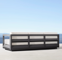 Design simple, ensemble de canapés de patio en aluminium en forme de L et de U pour meubles de jardin