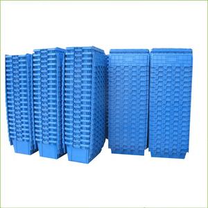 QS مخصصة قابلة لإعادة التدوير نقل صناديق تخزين البلاستيك تكويم دوران حمالة قابلة للطي بن قفص مع مثقب غطاء - Product Image 6