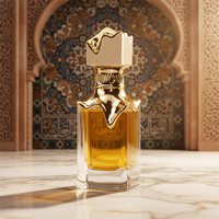 Flacon de parfum carré le plus vendu au Moyen-Orient, 100 ml, luxe léger, vaporisateur à pompe en verre pressé avec diffuseur à roseaux