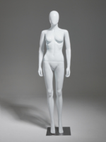 Maniquí Femenino de Cuerpo Completo en Plástico PP Sostenible, Blanco Brillante, para Exhibición de Ropa de Moda
