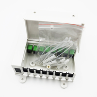 Caja de Distribución Óptica FIBERVISION SH08F FTTX de 8 Puertos, Caja de Acceso a Red Interior, Resistente al Agua IP65, Caja NAP