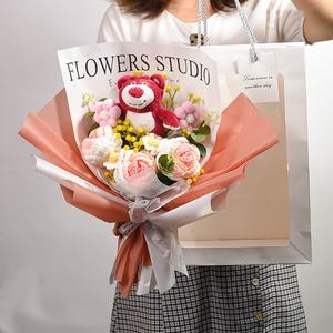 منتجات هدايا إبداعية جديدة مصنوعة يدويًا باقة كبيرة من الزهور من الصوف والقطن الكروشيه للزفاف وهدايا أعياد الميلاد - Product Image 5