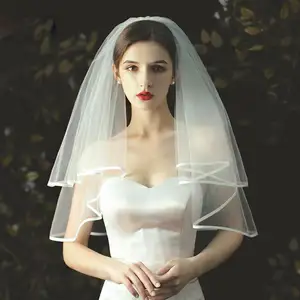 Short Style Muslin Bridal Wedding Veil Head Wrapped Covering Mantilla Church Catholic Prayer Veil