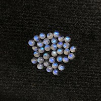 Pierres précieuses en vrac de qualité supérieure, certifiées IGI, de 3 mm, en pierre de lune arc-en-ciel naturelle, taille brillant ronde, multi-feu, cabochon, grade AAA