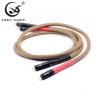 Cordon de lignes de Signal RCA à RCA YIVO XSSH Audio DIY OEM 7N PCOCC OFC cuivre 2 cœurs plaqué argent étendre le câble Audio HIFI RCA