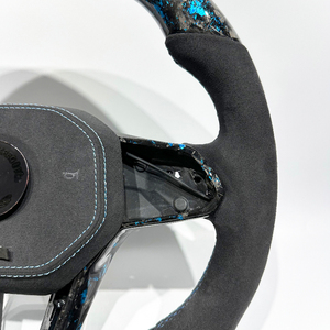 Volante Deportivo de Fibra de Carbono Forjado Azul Claro con Luces LED, Directo de Fábrica, para Volkswagen MK8 MK7 MK6 Golf R GTI <span class=keywords><strong>GTD</strong></span> GTE Polo Golf8 <span class=keywords><strong>Golf7</strong></span> - Product Image 2