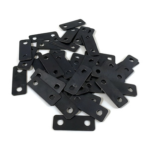 Soporte de esquina plano de acero inoxidable negro para muebles, conector para marcos de fotos, placa de soporte duradera con 2 orificios - Product Image 1